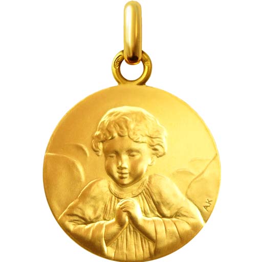 Médailles de baptême d'anges en or, argent et vermeil