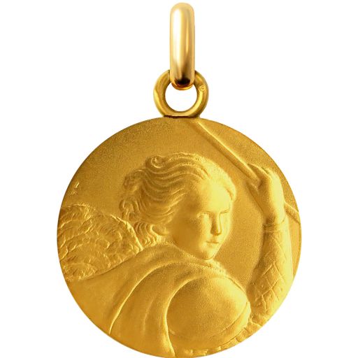 médaille de baptême saint michel en vermeil