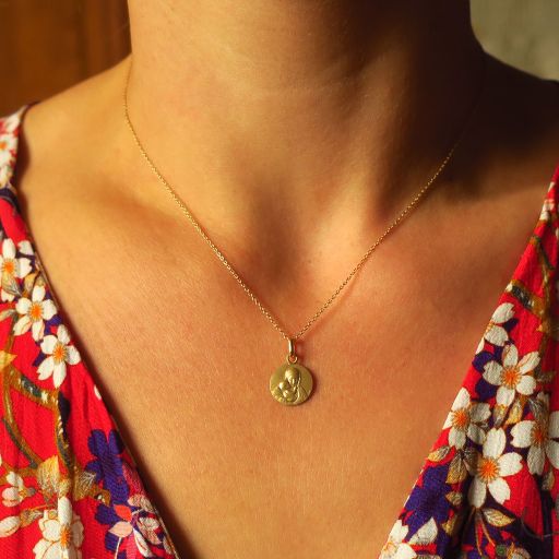 médaille de baptêmenotre dame du sacré coeur en or 12 mm