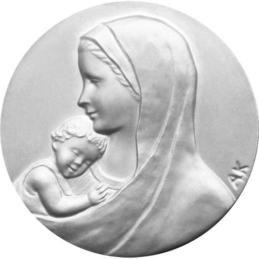 Médaille de berceau Notre Dame des petits enfants en argent