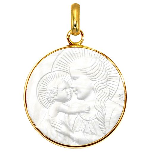 Médaille Marie Douce Lumière en nacre 18 mm