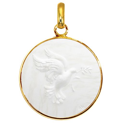 Médaille Saint Esprit en nacre 18 mm