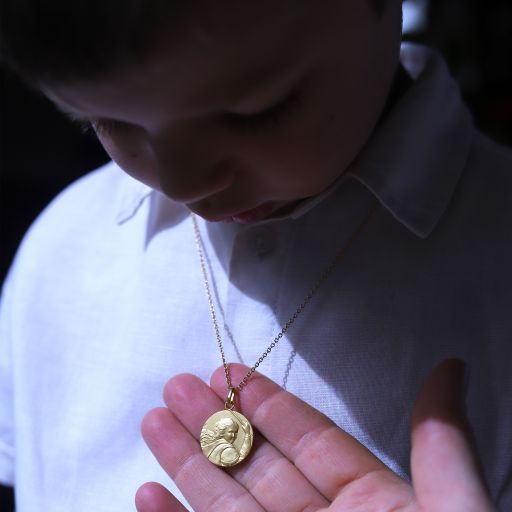 médaille saint michel en vermeil 18 mm 2