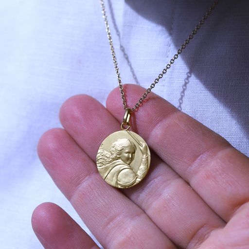 médaille saint michel en vermeil 18 mm