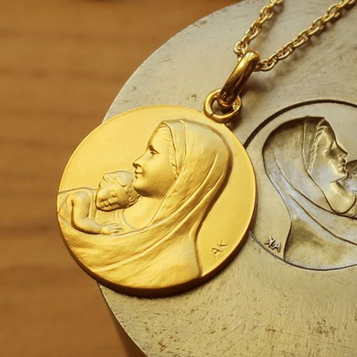 Médaille de baptême Vierge à l'Enfant